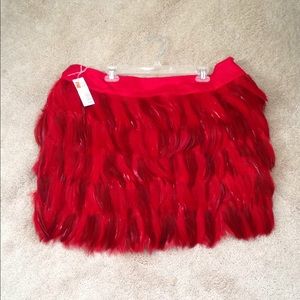 Red feather skirt